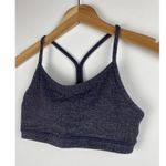 Lululemon Flow Y Nulu Bra, Light Support, Navy Herringbone Pattern, Size 6 Blue Photo 1