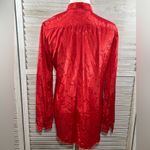 Jonathan Martin  Vintage Button Down Blouse w Mandarin Collar Red Floral-11/12 Photo 2