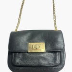 Michael Kors  Charlton Black Leather Gold Push Lock Crossbody Shoulder Bag Purse Photo 0