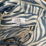 J.O.A. Dress Women’s Small Blue White Zebra Print Lace Up Back Mini Photo 1