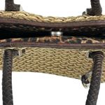 Brighton  Rita Woven Macrame Jute Straw Leather Tote Bag‎ Animal Print Lining Photo 2
