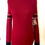 Jamie & Layla Striped Sporty Mock Neck Sweater Red Size 1X Photo 0