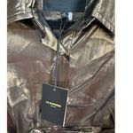 LE SUPERBE METALLIC SUNSET TOWER TUCK SHIRT MADE IN ITALY Size 0 Gold Photo 5
