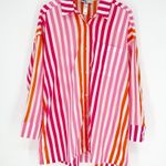 Beach Riot  Alexa Striped Button Down Bathing Suit Cover Up LP Photo 2