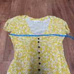 Wish  Golden Bloom Yellow White Ditsy Daisy Floral Dress Womens Size Small Photo 11