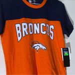 NFL   Denver Broncos Womens Rhinestone Orange Blue T Shirt SZ Small NWT Photo 1