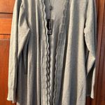 Cable & Gauge  Double-Scallop Open Front Cardigan size 1X gray Photo 1