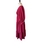 &merci &Merci Dark Red Romantic Midi Dress Size Small Photo 3