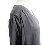 Magaschoni Woman Black Career Blouse Size 1X Pleated Long Sleeve V-Neck Photo 3