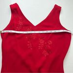 Amanda Smith VINTAGE Red V Neck Midi Dress Size 8 Sleeveless Date Night Photo 4
