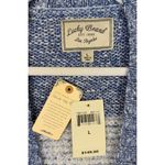Lucky Brand NEW Womens Blue Striped Cardigan Sweater Wool Blend Fringe Hem Large Photo 1