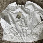 Everlane NWT  Open Tie Back White Tunic Blouse Short Sleeves XXS Casual Photo 0