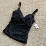 Lands' End NEW Lands’ End Black Women’s Swimsuit Top Tankini Front Twist Padded Size 10 NWT Photo 1