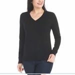 Katherine Barclay ‎ Extra Fine Marino Wool Sweater, Black Medium NWT Photo 2
