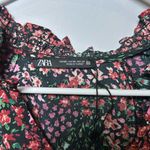 ZARA Multicolor Floral Boho Long Puff Sleeve Jumpsuit XS Photo 1