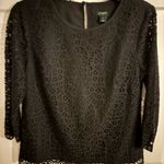 J.Crew black lace crewneck top, size 6 Photo 0