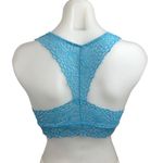 Aerie Blue Eyelet Floral Lace Crochet Racerback Bralette Bra Top Size S Photo 1