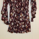 Time And Tru  Burgundy Floral Smocked Top Size Small Photo 8