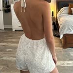 Kendall + Kylie  Backless White Lace Romper Photo 1