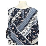 Cooper and Ella Cold Shoulder Blouse Flounce Sleeve Floral Design Blue Pink 3X NWT Photo 6