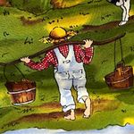 Country farm novelty handbag barn cows farmer sheep bunny rabbit scarecrow purse Photo 3