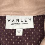 Varley  Daphne Cropped Sherpa Fleece Womens Small 1/4 Zip Pullover Peach Brown Photo 3