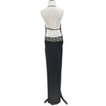 Aya Muse Alpin Beaded Open Back Halter Dress Black Size XL NWT Photo 7