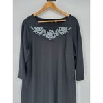 Bob Mackie Vtg Wearable Art Maxi Shift Black 1X Dress Embroidery Lounge Boho Photo 1