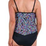 Maxine of Hollywood Tankini Top Colorburst Flutter Hem Swimsuit NEW Size 16 Swim Photo 0