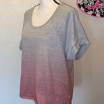 Lucky Brand grey pink ombre boho folded short sleeve pajama top Photo 1