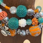 Miami Dolphins football inspired beaded charm bracelets handmade Green Photo 1