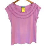 Fresh Produce Rib Island Top Women’s Large Orchid Lavender Ruffle Cotton NWT $46 Photo 0