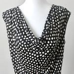 Jennie & Marlis Black and White Polka Dot Cowl Neck Sleeveless Blouse Large Photo 1