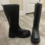 Sincerely Jules Black Platform Chunky Tall Boots  Photo 1