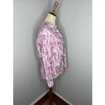 120% LINO Pink White Floral Longsleeve Linen Tunic Shirt Sz 42 Photo 3