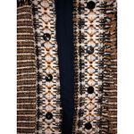 Tory Burch Jessica Tweed Jacket Size 6 Blazer Hidden Snaps Fringe Brown Black Photo 8