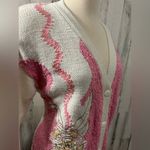 Vintage‎ cardigan floral bloomcore 90s 80s unique medium knit barbie core Pink Photo 4