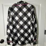 Jayes Studio Gingham Pajama Set Women Black White Pink Trim Button Up Top Sleep Size XL Photo 2