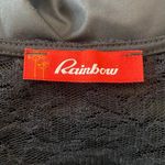 Rainbow Sandals Rainbow Made in USA Whimsygoth Vintage 90s Black Floral Lace Peplum Top L Photo 6