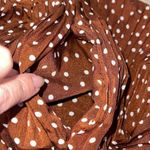 Exlura Women's High Waist Elastic Polka Dot Pleated Midi Tiered Skirt Brown Sma Photo 3