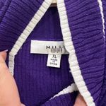 Milly FLAWED Purple Racer Stripe Turtleneck Sweater Size XL $295 Photo 3