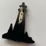 Vintage Decorative resin Lighthouse Brooch pin red brick black top Photo 4
