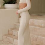 Sabo Skirt NWT SABO Maiden Textured Midi Maxi Skirt in Cream Size Small Photo 4