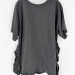 ZARA Dark Grey Ruffle Poplin Pullover Tunic Mini Dress Women's Size Small Photo 6