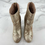 Seychelles  Ankle Boots Booties Metallic Block Heel Round Toe Zipper Size 7 New Photo 1