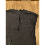 Theory  Crewneck Utility linen blend navy cap sleeve shift dress size  6 Photo 4