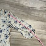 Lush Clothing LUSH White And Blue Floral Open Back Flowy Blouse- Size Medium Photo 7