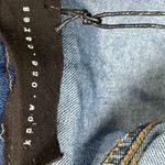 Know One Cares NEW  Denim Strapless Bandeau Button Down Mini Bodycon Tube Dress L Photo 3