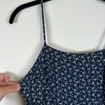 Brandy Melville Women's Mini Dress Navy Blue Floral Tiered Flowy Tie Back Small Photo 2