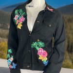 Diane Gilman Y2K DG2 by‎  DenimJacket M Embroidered FloralTropical Bright Cottage Photo 0